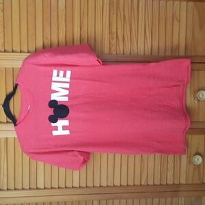 Disney Mickey Mouse  Heathered  Red Crew Neck Short Sleeve  Tshirt Size Medium